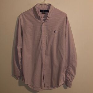 Men’s Polo Ralph Lauren Pink Long Sleeve Button Down Dress Shirt (Medium)